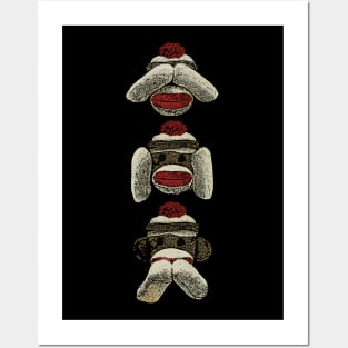 Three Wise Sock Monkeys Posters and Art